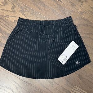 ALO Yoga Black Pinstripe Mini Skirt